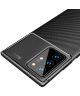 Samsung Galaxy Note 20 Ultra Hoesje Siliconen Carbon Zwart