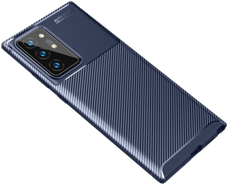 Samsung Galaxy Note 20 Ultra Hoesje Siliconen Carbon Blauw afbeelding 3