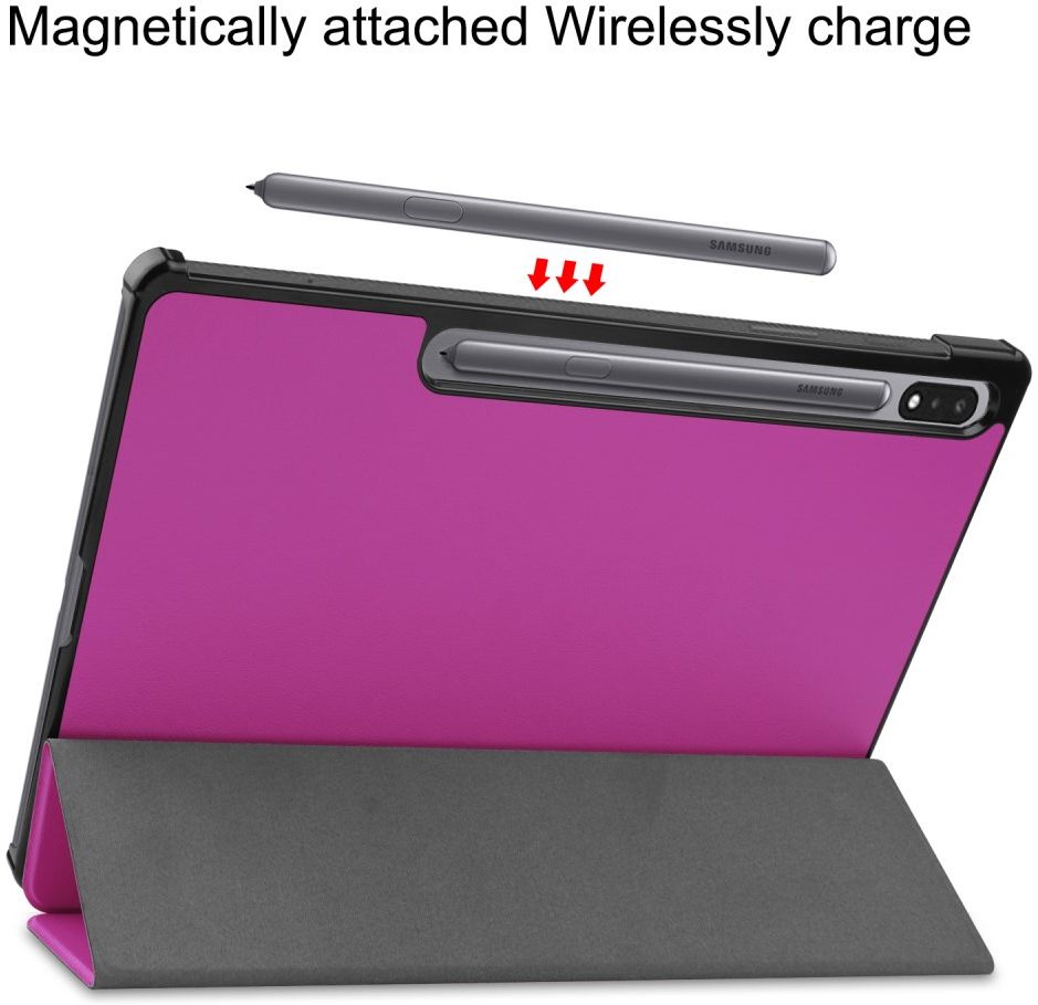 Samsung Galaxy Tab S7 Plus Tri-fold Hoes Paars afbeelding 6