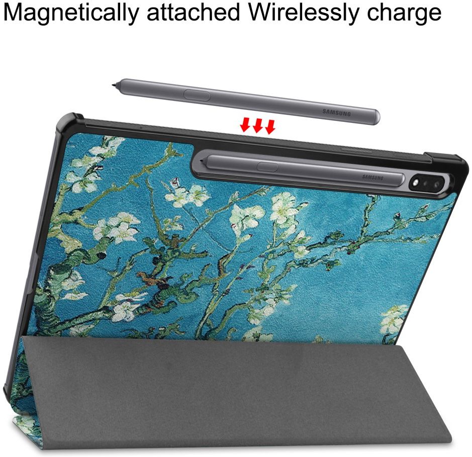 Samsung Galaxy Tab S7 Plus Hoesje Tri-Fold Blossom Print afbeelding 6