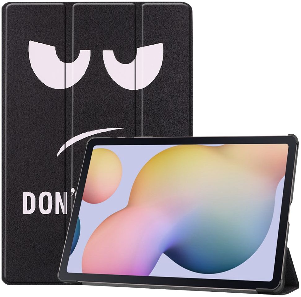 Samsung Galaxy Tab S7 Plus Hoesje Tri-Fold Don't Touch Me Print Zwart afbeelding 1