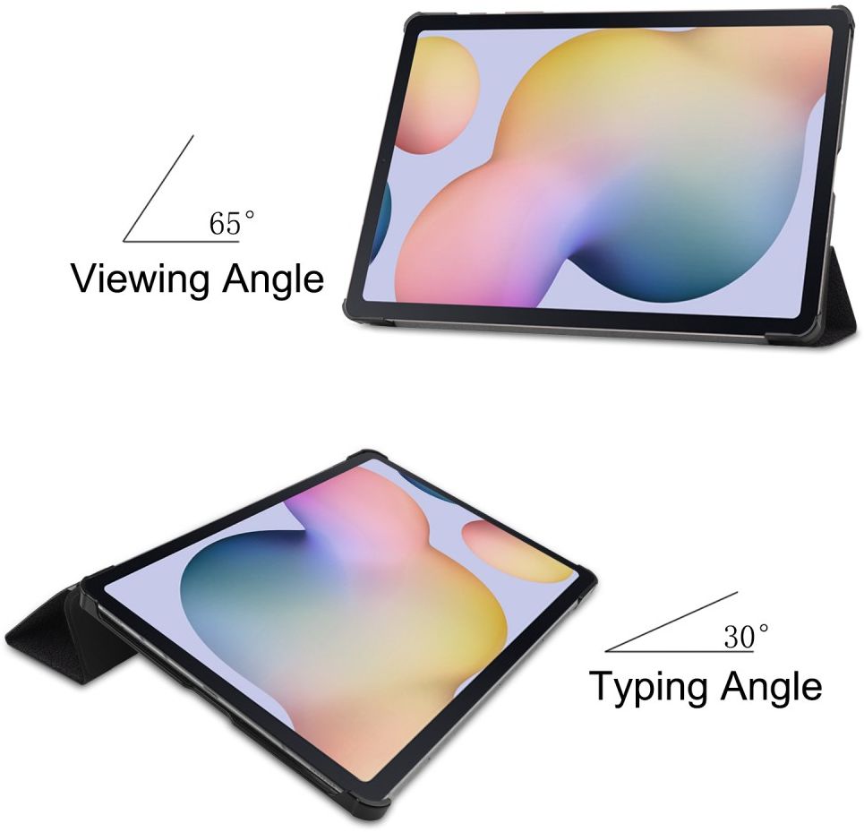 Samsung Galaxy Tab S7 Plus Hoesje Tri-Fold Don't Touch Me Print Zwart afbeelding 3