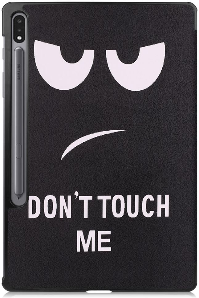 Samsung Galaxy Tab S7 Plus Hoesje Tri-Fold Don't Touch Me Print Zwart afbeelding 8