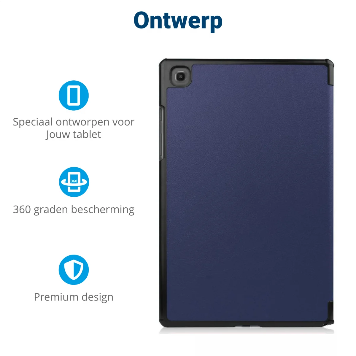 Samsung Galaxy Tab A7 (2020 / 2022) Hoes Tri-fold Book Case Blauw afbeelding 3