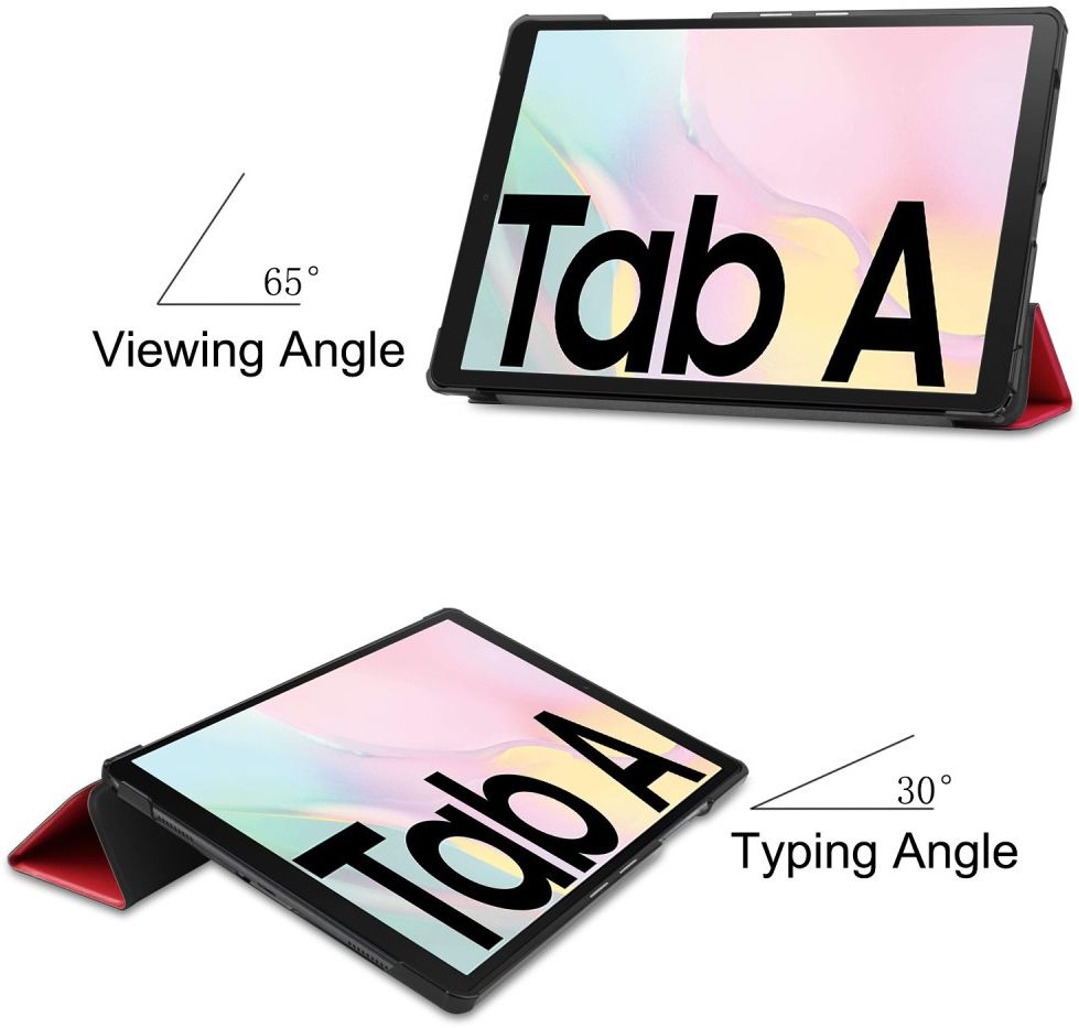 Samsung Galaxy Tab A7 (2020 / 2022) Hoes Tri-fold Book Case Rood afbeelding 3