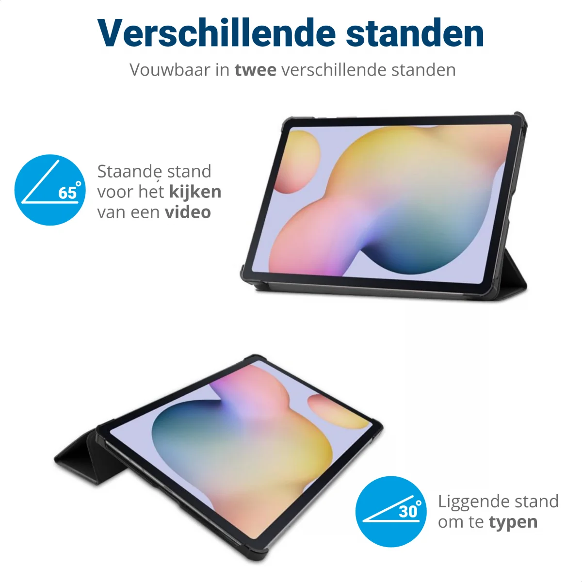 Samsung Galaxy Tab S7 Tri-fold Hoes Zwart afbeelding 5