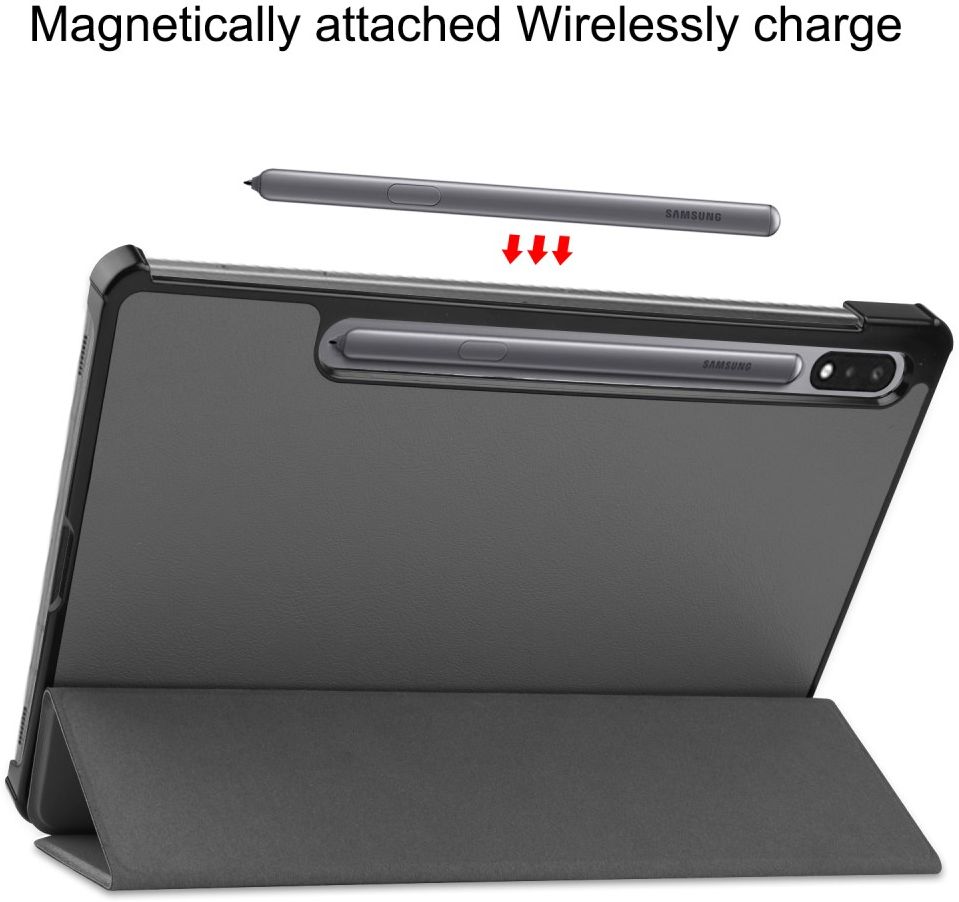 Samsung Galaxy Tab S7 Tri-fold Hoes Grijs afbeelding 6