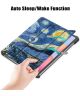 Samsung Galaxy Tab S7 Hoesje Tri-Fold Book Case Tekening Print
