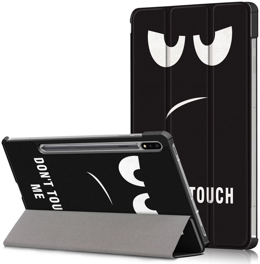 Samsung Galaxy Tab S7 Hoesje Tri-Fold Book Case Don't Touch Me Print afbeelding 1