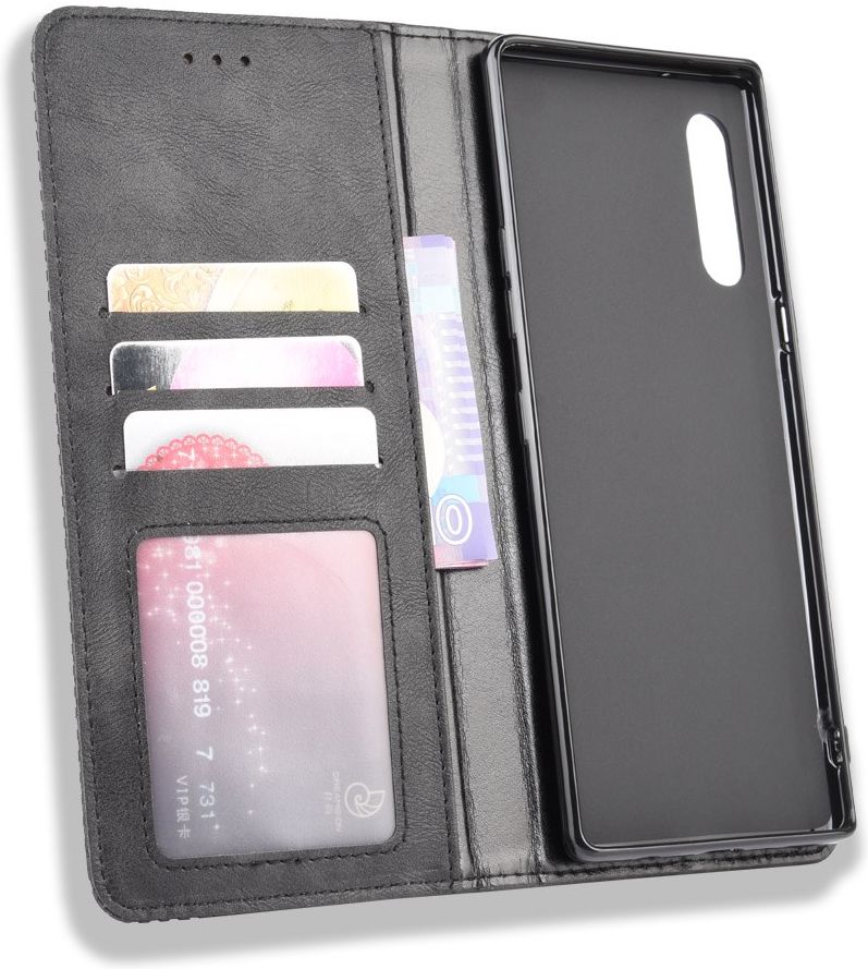 LG Velvet Book Case Hoesje Book Case Retro Wallet Zwart afbeelding 5