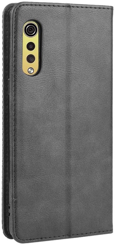 LG Velvet Book Case Hoesje Book Case Retro Wallet Zwart afbeelding 7