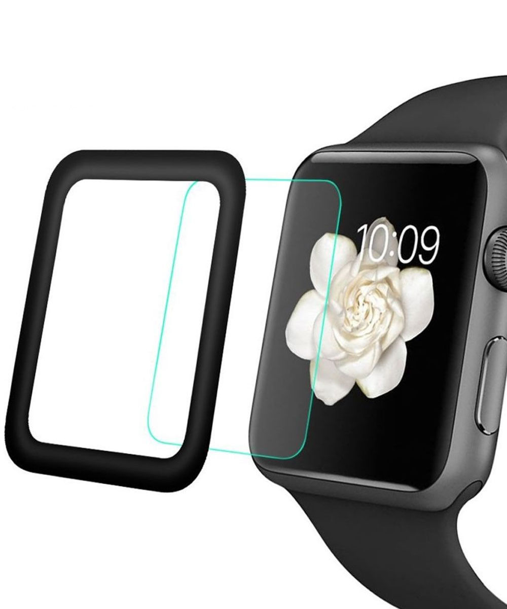 Apple Watch 42MM 2-in-1 Screenprotector 3D Volledig Dekkend Zwart afbeelding 2