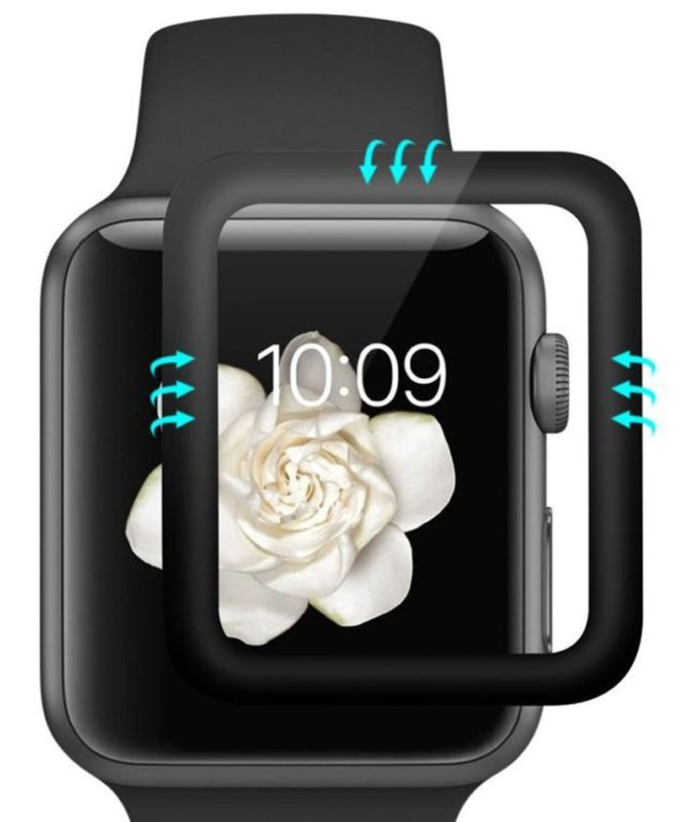 Apple Watch 42MM 2-in-1 Screenprotector 3D Volledig Dekkend Zwart afbeelding 4