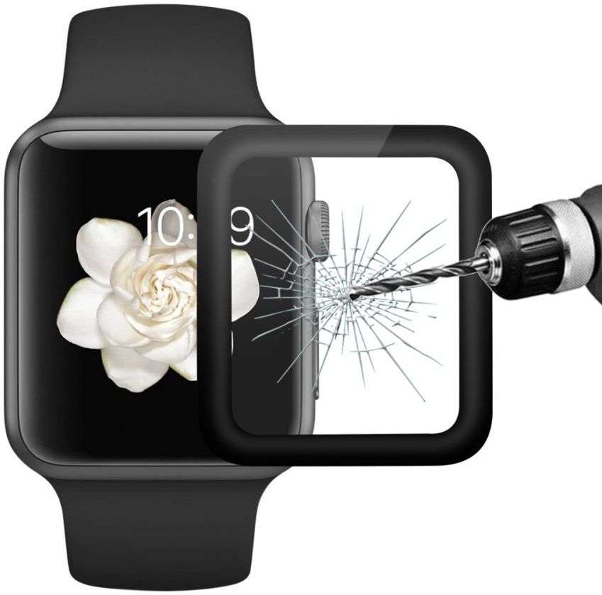 Apple Watch 42MM 2-in-1 Screenprotector 3D Volledig Dekkend Zwart afbeelding 5