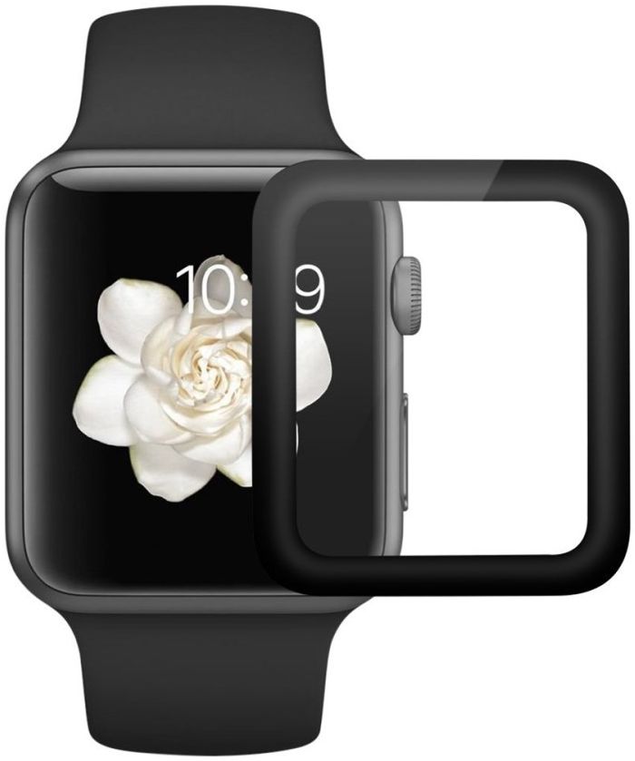 Apple Watch 42MM 2-in-1 Screenprotector 3D Volledig Dekkend Zwart afbeelding 1