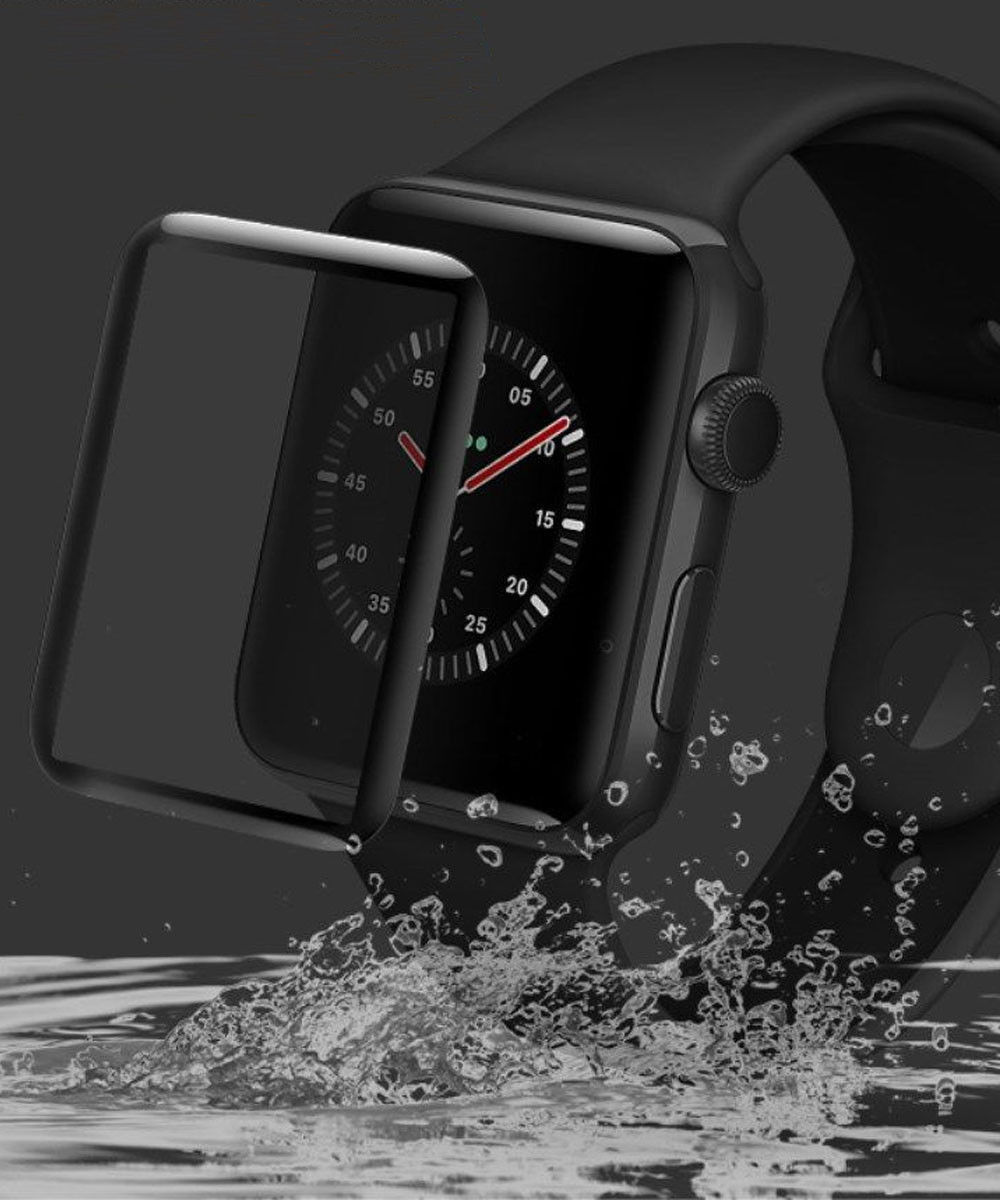 IMAK 3D Curved Apple Watch 44MM Screenprotector Tempered Glass Zwart afbeelding 3