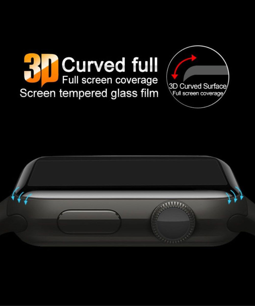 IMAK 3D Curved Apple Watch 44MM Screenprotector Tempered Glass Zwart afbeelding 4