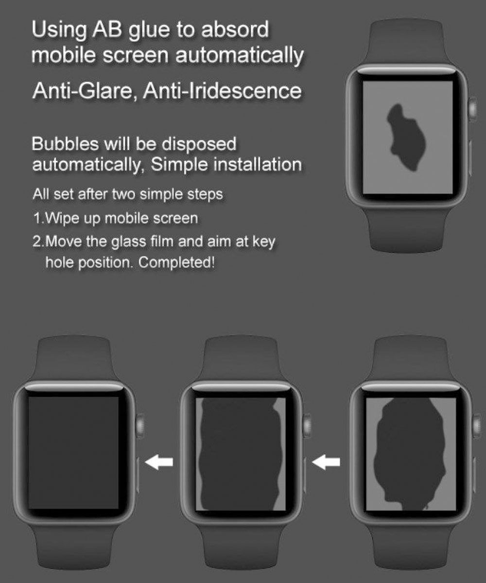IMAK 3D Curved Apple Watch 44MM Screenprotector Tempered Glass Zwart afbeelding 7