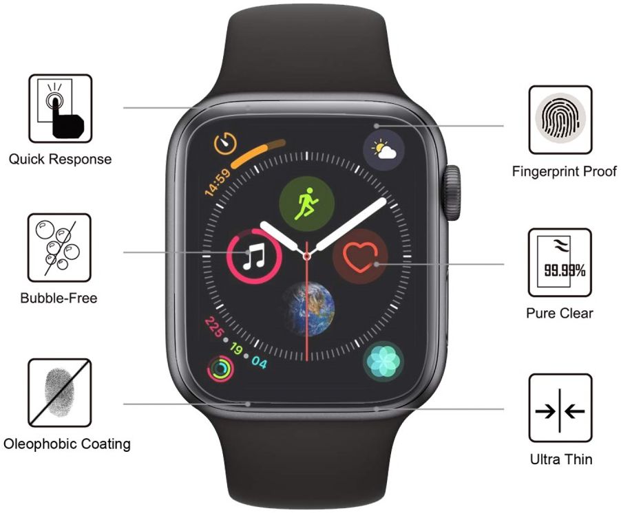 Apple Watch 44MM Screenprotector Full Cover Tempered Glass Transparant afbeelding 3