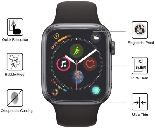 Apple Watch 44MM Screenprotector Full Cover Tempered Glass Transparant afbeelding 3