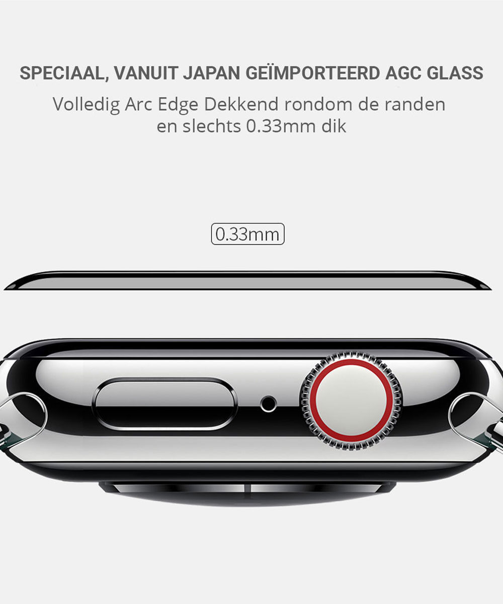 Nillkin 3D AW+ Apple Watch 42MM Screenprotector Tempered Glass Zwart afbeelding 6
