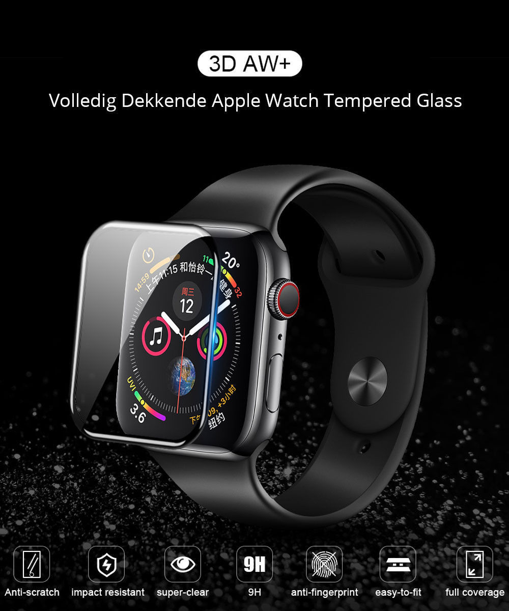 Nillkin 3D AW+ Apple Watch 42MM Screenprotector Tempered Glass Zwart afbeelding 8