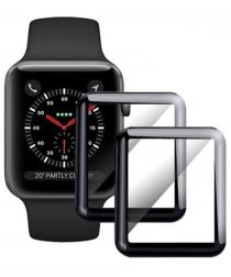 Apple Watch 40MM Screenprotector 3D Curved Edges Glass Zwart (2-Pack)