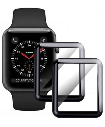 Apple Watch 40MM Screenprotector 3D Curved Edges Glass Zwart (2-Pack) Screen Protectors
