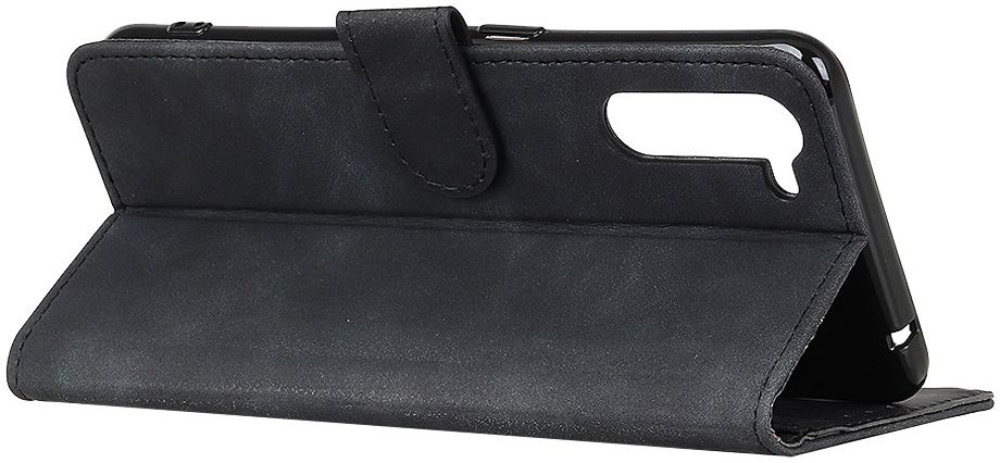 KHAZNEH OnePlus Nord Hoesje Retro Wallet Book Case Zwart afbeelding 7