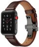 Apple Watch 41MM / 40MM / 38MM Bandje Echt Leer met RVS Vlindersluiting Bruin