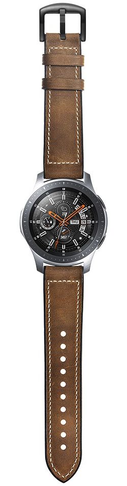Universeel Smartwatch 22MM Bandje Cowhide Echt Leer en Siliconen Bruin afbeelding 5