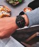 Universeel Smartwatch 22MM Bandje Echt Leer met Vlindersluiting Zwart