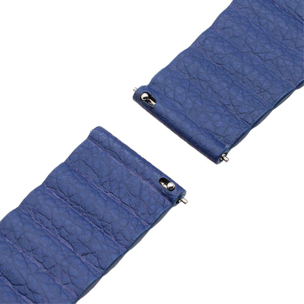 Universeel Smartwatch 22MM Bandje Echt Leer met Magneetsluiting Blauw afbeelding 7