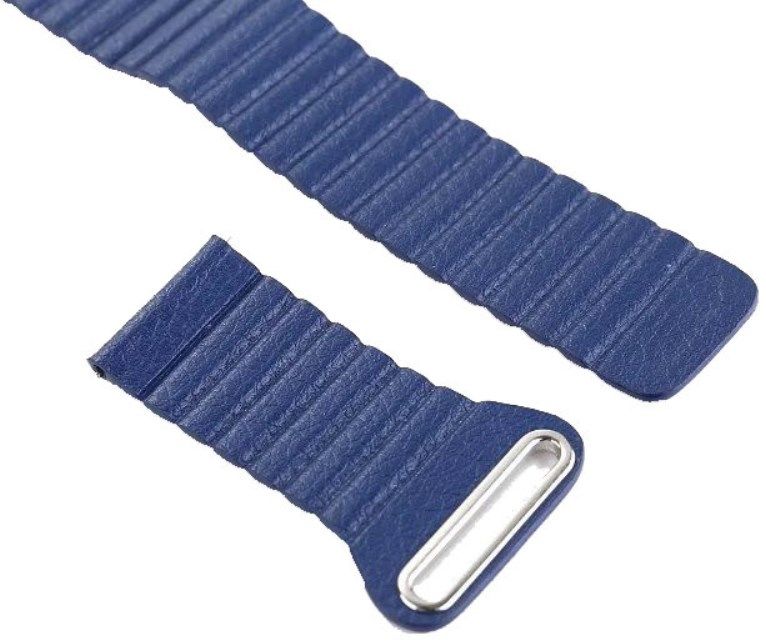 Universeel Smartwatch 22MM Bandje Echt Leer met Magneetsluiting Blauw afbeelding 4