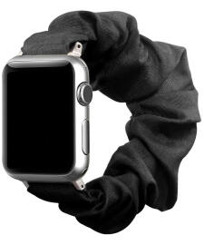 Apple Watch Bandje - Scrunchie - 3-10/SE/Ultra - 49/46/45/44/42MM - Zwart