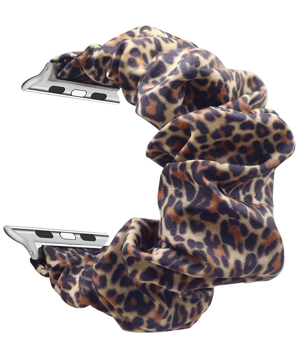 Apple Watch 41MM / 40MM / 38MM Bandje Elastische Scrunchie Panter Print afbeelding 4