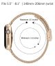 Apple Watch 45MM / 44MM / 42MM Bandje Milanese Staal met Klemsluiting Goud