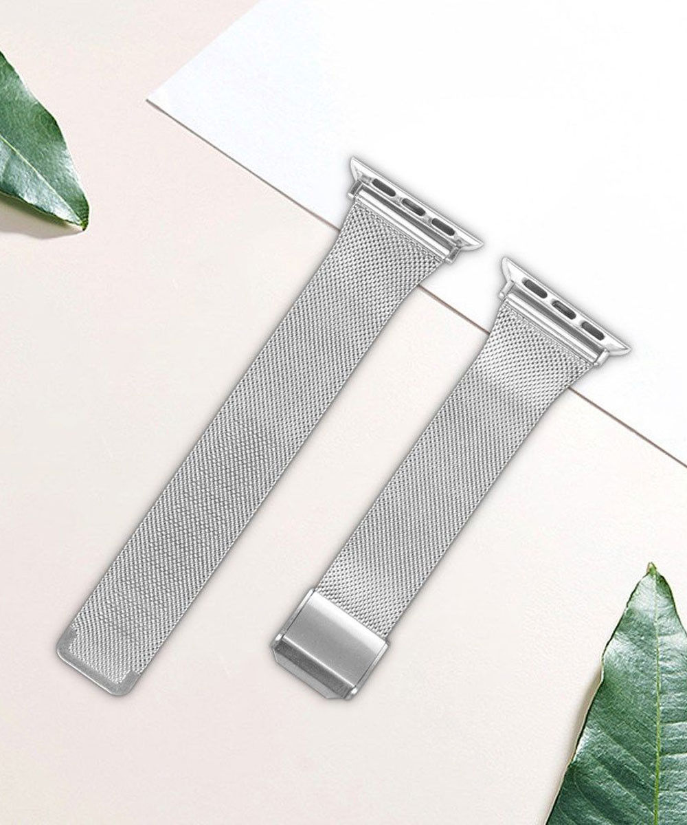 Apple Watch Bandje - 1-9/SE 41MM/40MM/38MM - Milanese - met Sluiting - Zilver afbeelding 6