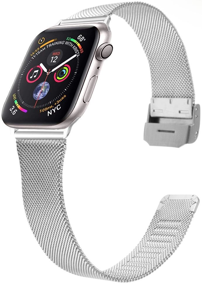 Apple Watch Bandje - 1-9/SE 41MM/40MM/38MM - Milanese - met Sluiting - Zilver afbeelding 2