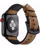 Apple Watch 41MM / 40MM / 38MM Bandje Cowhide Echt Leer en Siliconen Bruin