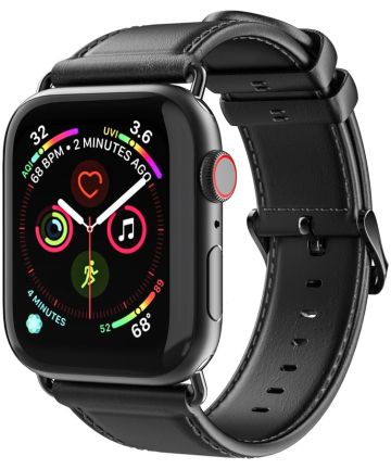Dux Ducis Leren Apple Watch 1-9/SE/Ultra 49/45/44/42MM Bandje Zwart Bandjes