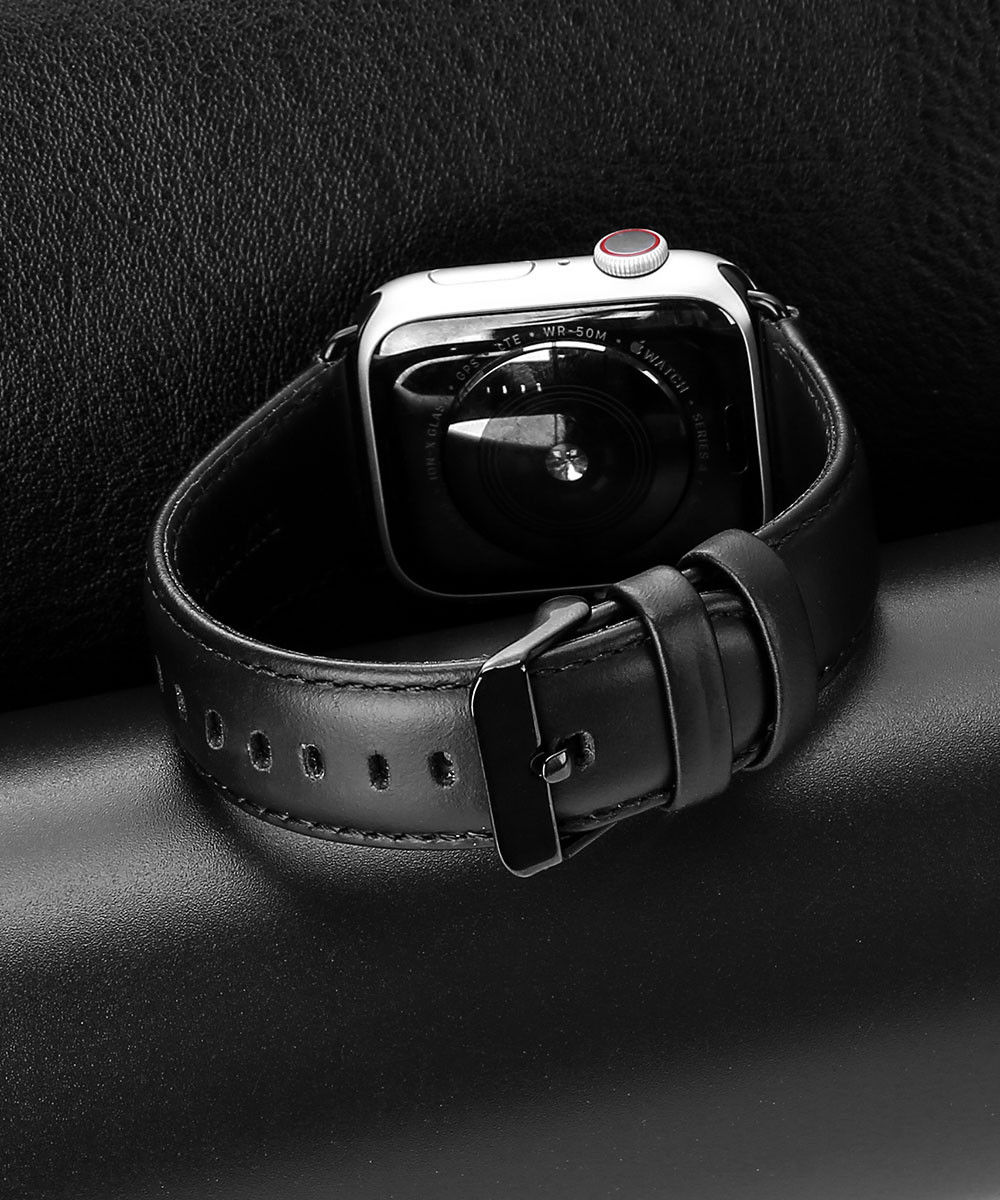 Dux Ducis Apple Watch Bandje - 1-10/SE/Ultra - 49/46/45/44/42MM - Leer - Zwart afbeelding 7