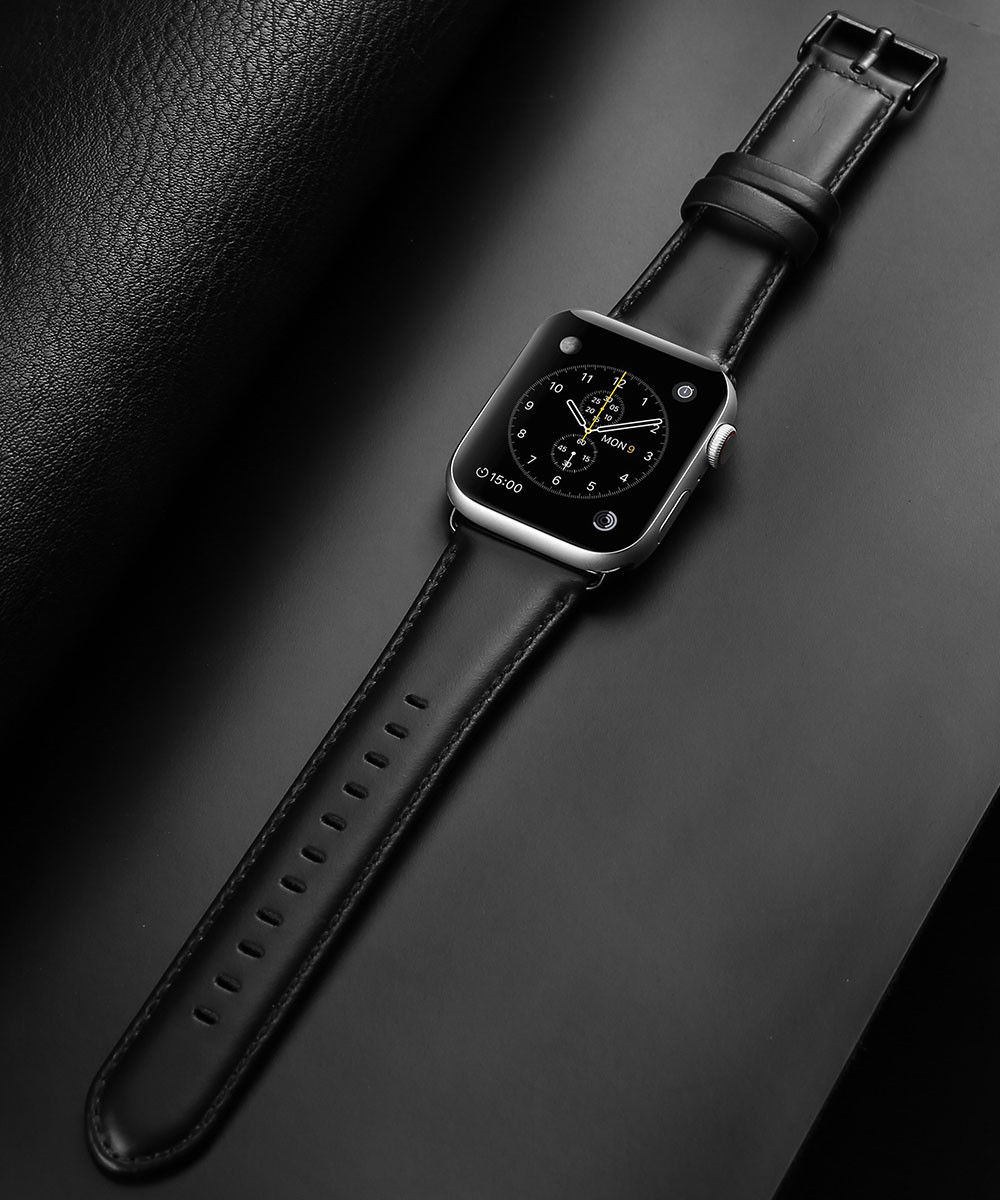 Dux Ducis Apple Watch Bandje - 1-10/SE/Ultra - 49/46/45/44/42MM - Leer - Zwart afbeelding 8