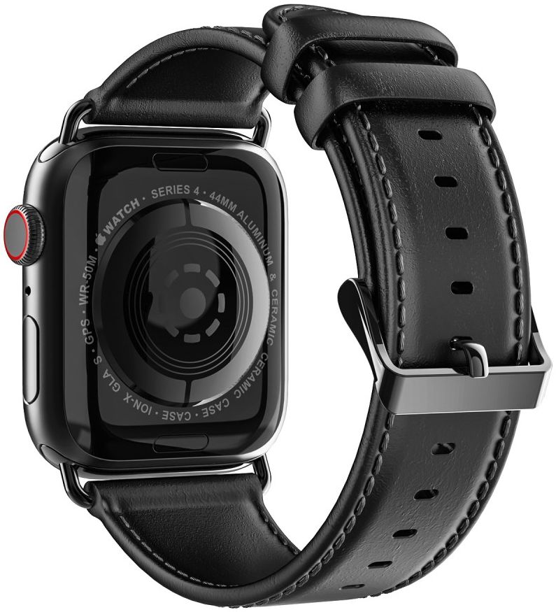 Dux Ducis Apple Watch Bandje - 1-10/SE/Ultra - 49/46/45/44/42MM - Leer - Zwart afbeelding 2