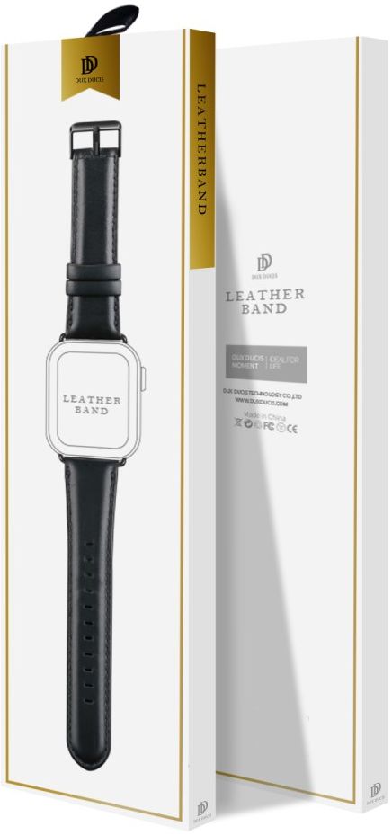 Dux Ducis Apple Watch Bandje - 1-10/SE/Ultra - 49/46/45/44/42MM - Leer - Zwart afbeelding 10