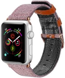 Dux Ducis Apple Watch 45MM / 44MM / 42MM Bandje Textiel Stof Roze