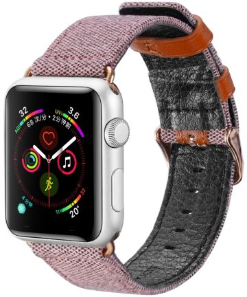 Dux Ducis Casual Apple Watch 45MM / 44MM / 42MM Bandje Textiel Stof Roze Bandjes