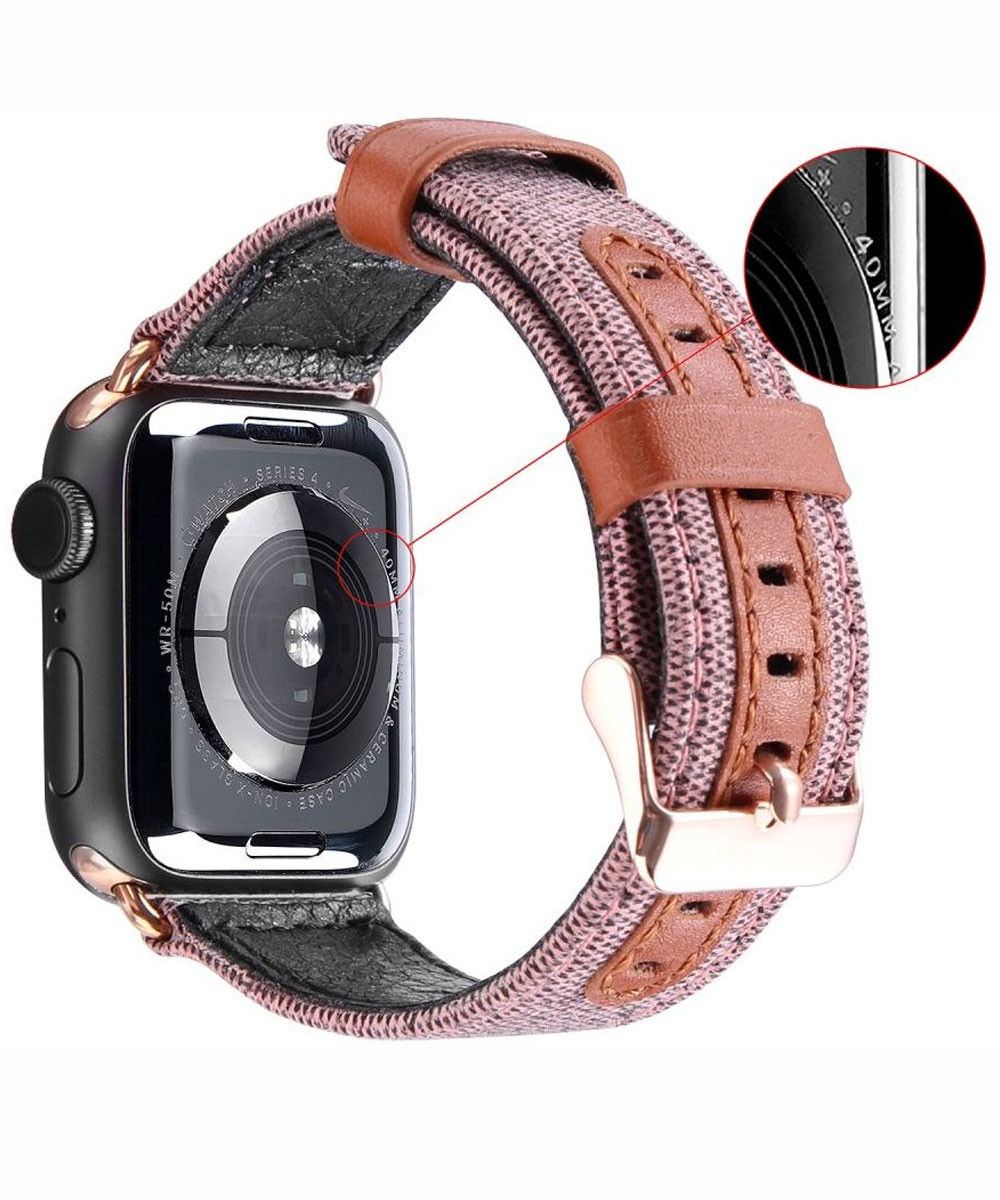 Dux Ducis Apple Watch 1-9/SE/Ultra 49/45/44/42MM Bandje Stof Roze afbeelding 5