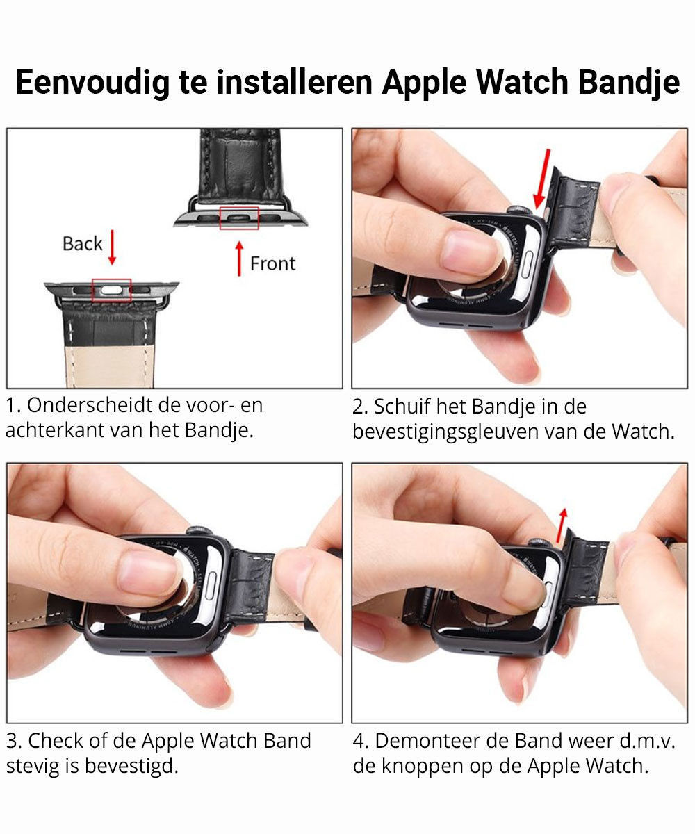Dux Ducis Apple Watch 41MM / 40MM / 38MM Bandje Echt Leer Bruin afbeelding 13