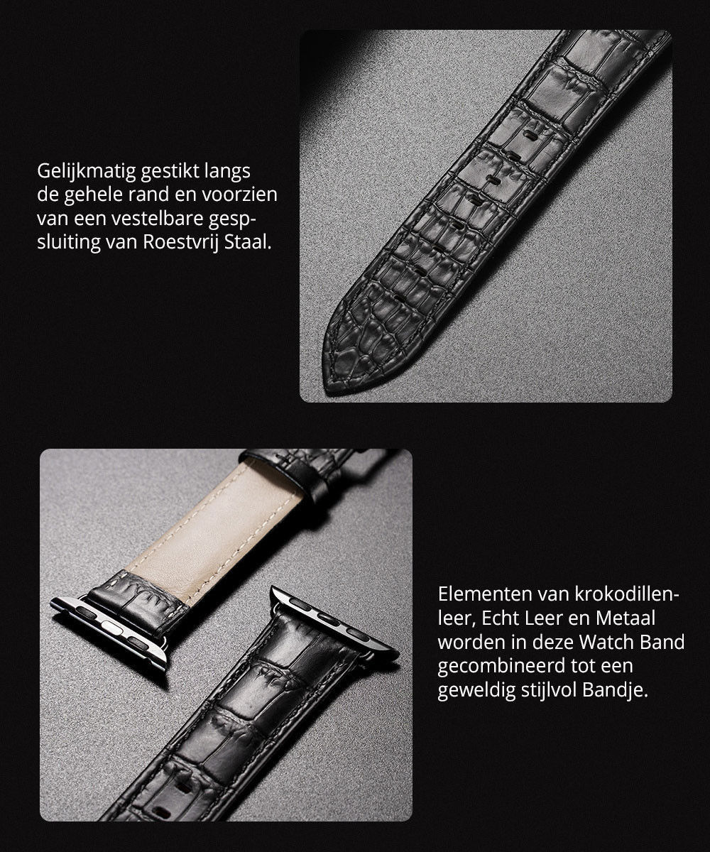 Dux Ducis Apple Watch 41MM / 40MM / 38MM Bandje Echt Leer Bruin afbeelding 10